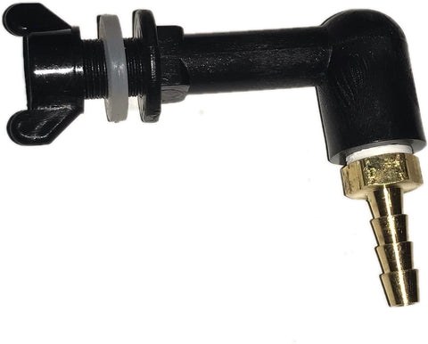 Bucket connector with 3/16” brass barb