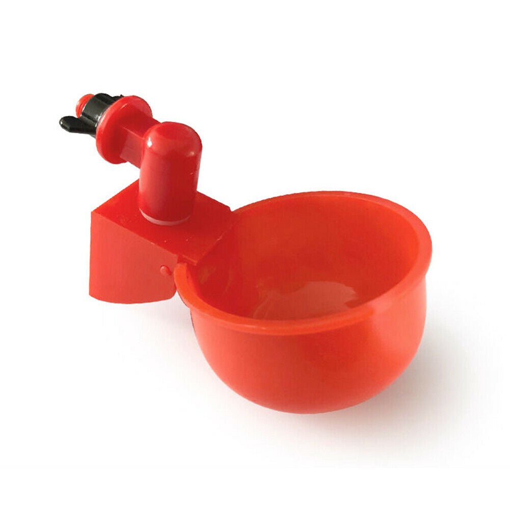 Red Auto Fill Chicken Watering Cups w/ Swivel Arm
